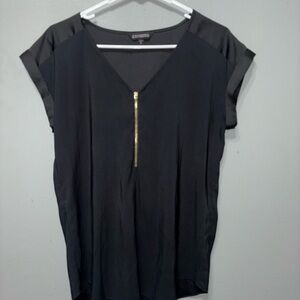 Express Black V-Neck Relaxed Blouse